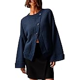 Saodimallsu Womens Cardigan Sweaters 2025 Button Down Long Sleeve Knit Outerwear Oversized Fashion Chunky Open Front Coats