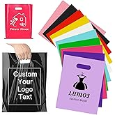 【300】Custom Plastic Bags with Logo, Personalized Plastic Gift Bags suitable for small businesses, clothing stores, and supermarkets, Premium Bags with Handles – Wholesale Discounts
