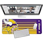 SOAR NFL Unisex Multifunctional Desk Mat for Desktop, (31.5"x12") - Ultra Soft Fabric with Non-Slip Rubber Backer - Water Resistant & Durable Nylon Stitching - Officially Licensed NFL, Desk Pad