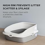 Vivo Technologies Cat Litter Tray Box Open Top with Detachable Rim 49x39x22cm view 3