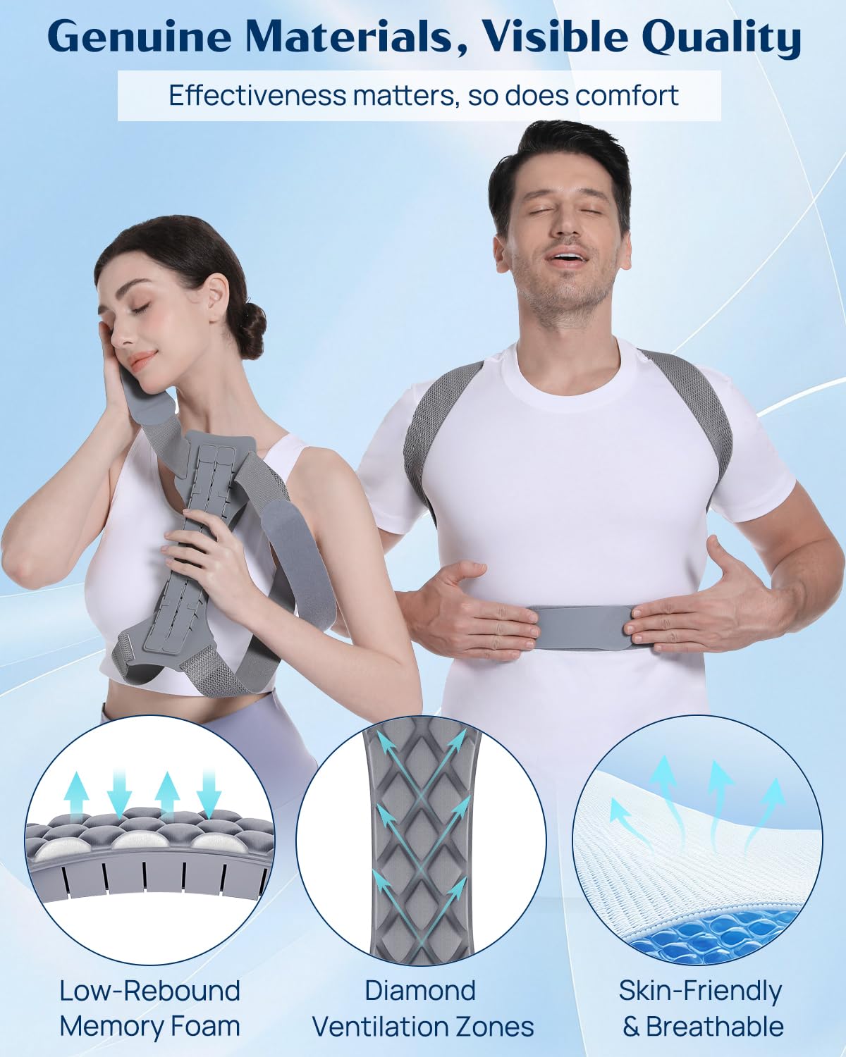 OFIR Revolutionary Upper Back Brace Posture Corrector for Women & Men, Effective Back Straightener Posture Corrector for Men, Support Shoulder Neck and Spine for Scoliosis, Hunchback, L(UnderBust 31.5-39.5