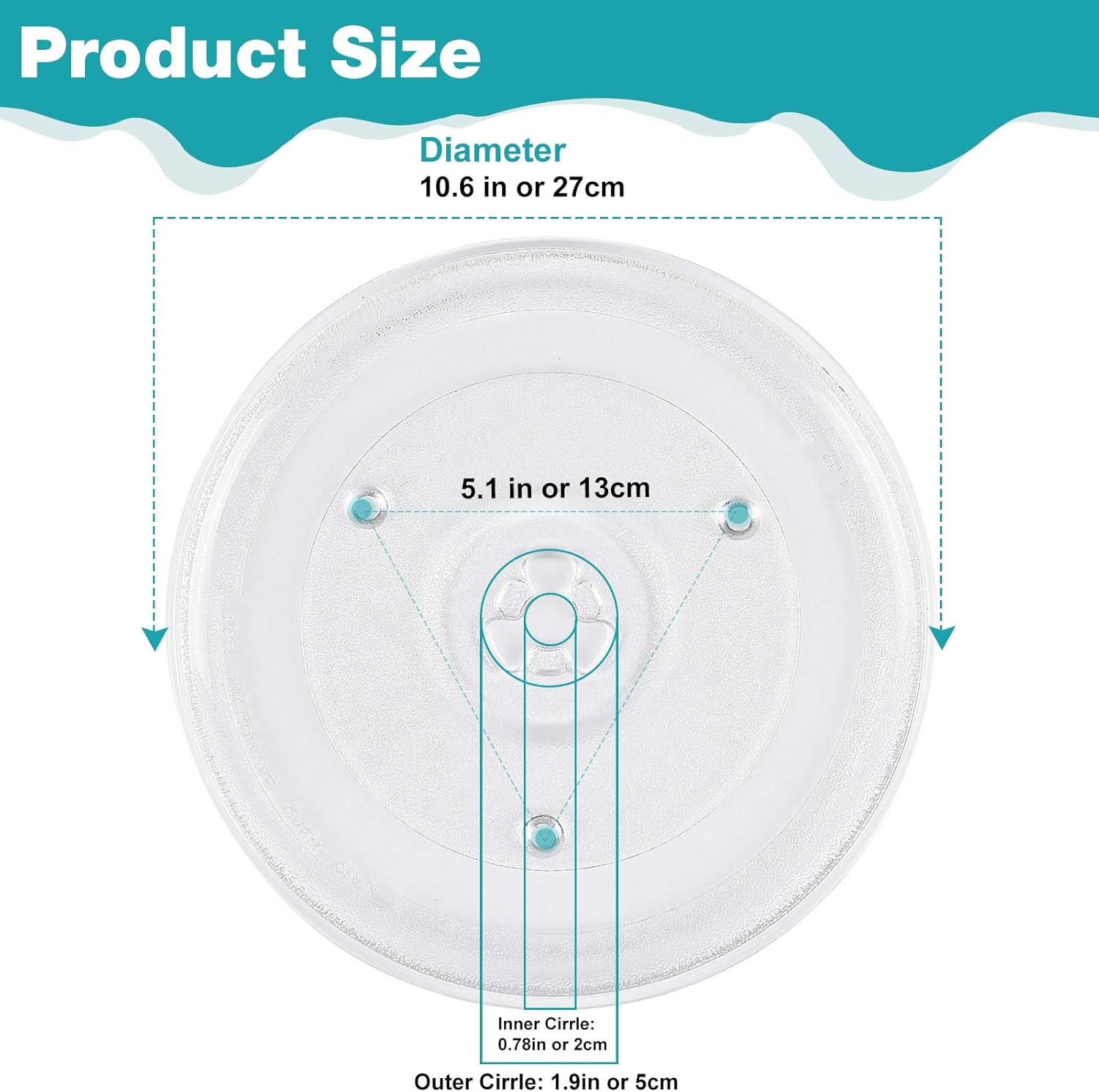 Gemroom 10.6" / 27cm Microwave Glass Plate/Microwave Glass Turntable Plate Replacement, Microwave Glass Turntable Tray Replacement: Home Improvement