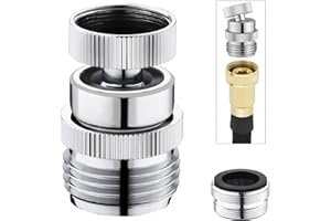 HAPPYREISE Sink Faucet Adapter Kit,360 Degree Swivel Faucet to Garden Hose Adapter with Aerator,Sink Faucet Adapter to Garden Hose for Bathroom Kitchen,3/4" GHT Thread Chrome