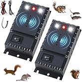 2 Packs Rodent Repellent for Car Engines, Ultrasonic Mouse Rat Repeller with Battery Powered, Keep Mice Out of Under Hood, Mice Deterrent with Strobe Lights for Car Engine Indoor & Outdoor Use