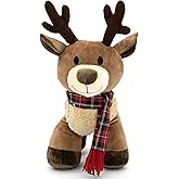 PLUSHIBLE BRIDGING MILES WITH SMILES Plush Reindeer Stuffed Animal - Holiday Deer Characters with Antlers Toy for Girl, Boy, Baby, Toddler - Christmas Decor - Little Plushie Toys - Randall, 8"