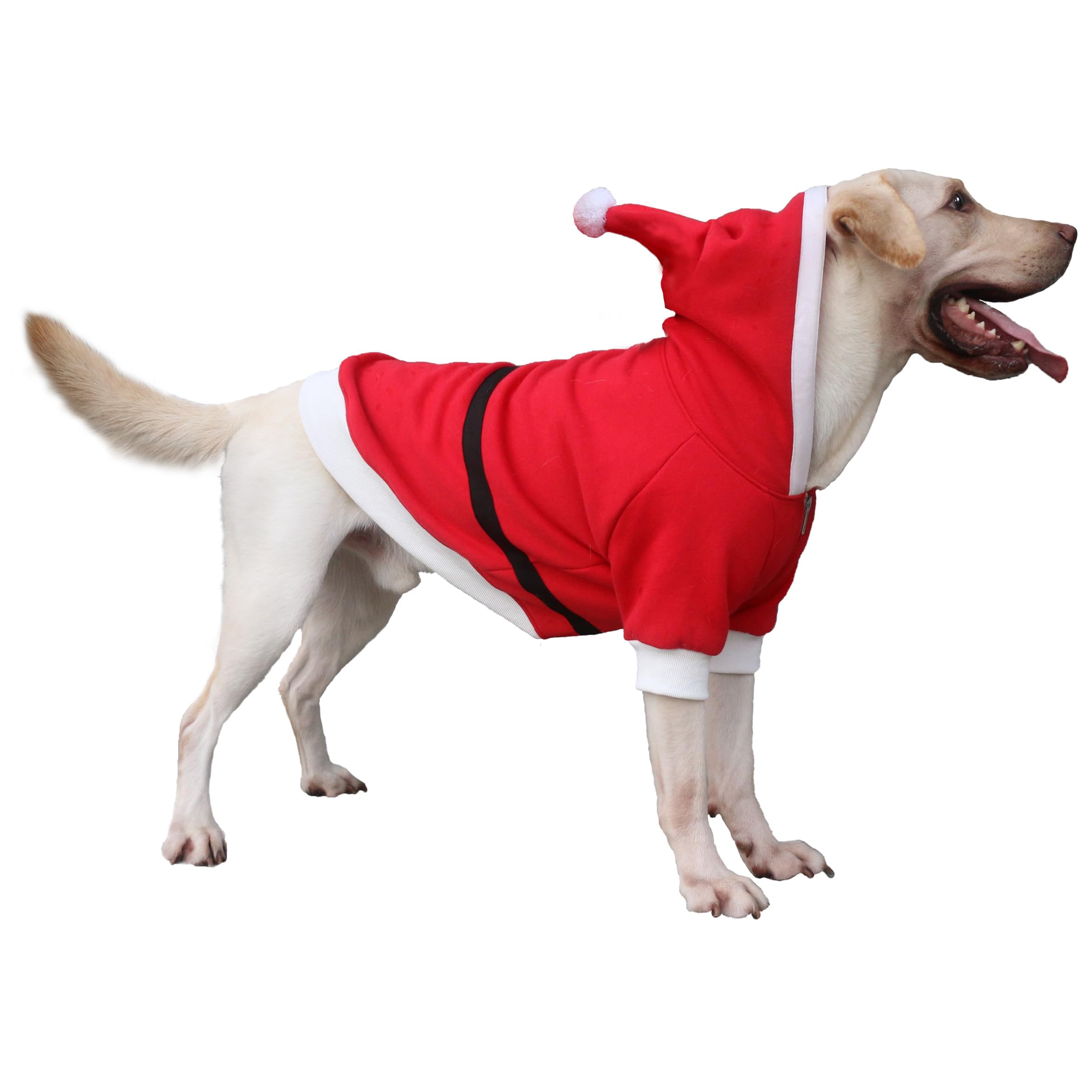 ARUNNERS Santa Claus Father Christmas Holiday Costumes for Extra Large Dogs Hoodies Clothes Labrador Rottweiler Great Dane, Red, 9X-Large