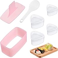 6 Pieces Non Stick Spam Musubi Maker Set Includes 4 Pieces Triangle Sushi Molds in 2 Sizes 1 Piece Non Stick Musubi…