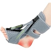 CQSMY Plantar Fasciitis Night Splint for Women & Men - Planters Facetious Relief, Upgraded Brace with 3-Point Support for Foot Drop & Achilles Tendonitis (Gray)