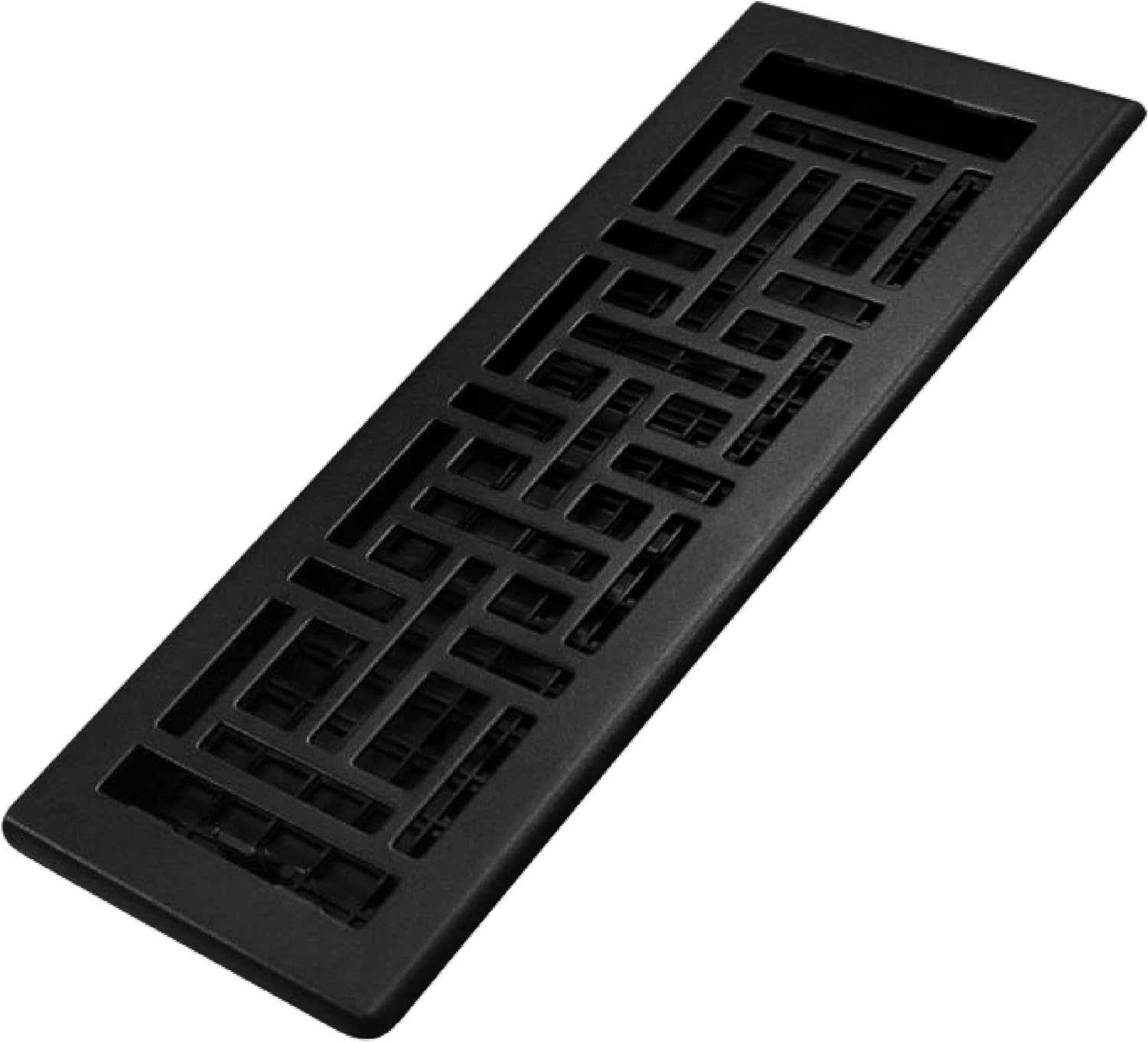 Registers, Grilles & Vents - Decor Grates AJH412-BLK Oriental Floor Register, 4x12 Inches, Textured Black