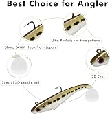 Truscend Shadtale Trembly Sinking Lure with BKK/VMC Hooks Pack of」 view 3