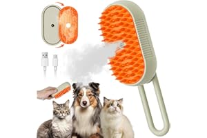 Cat Steam Brush, 3 In 1 Cat Hair Brush with Water Misting, Pet Steamy Shedding Brush Massager with 360° Foldable Handle for I