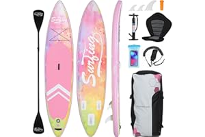 YU YUSING YUSING Inflatable Stand Up Paddle Board with Kayak Seat, Non-Slip Deck SUP Paddle Board with Premium Kayak, Portable Standing Boat for Youth & Adult