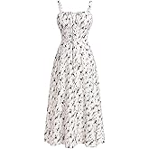 IBTOM CASTLE Women Corset Dress Sleeveless Spaghetti Straps Casual Dresses Boho Slit Lace Up Flowy Midi Bustier Sundress