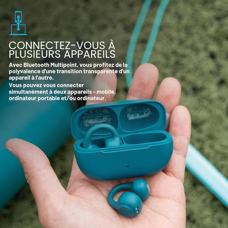 Flex Casque à Oreille Ouverte - Bluetooth Multipoint, Sarcelle