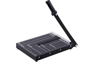 ISDIR 12-Inch Guillotine Paper Cutter, 12 Sheet Capacity, Blade Lock & Magnetic Guide, Heavy-Duty Metal Base for Precision Cutting of Cardstock, Photos, and Crafts - Ideal for Home & Office