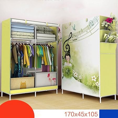 Canvas Wardrobe Fhk Simple Cloth Wardrobe Reinforced Steel Pipe