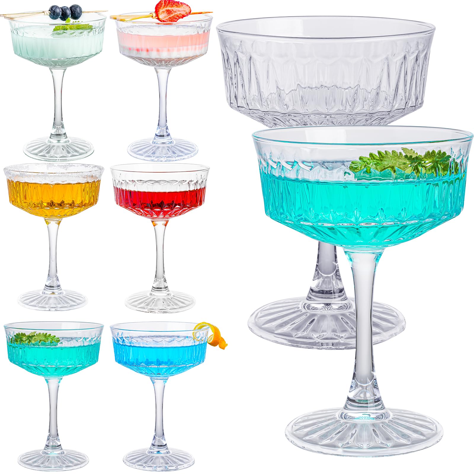 Photo 1 of wookgreat Martini Glasses, Crystal Coupe Glasses Set of 6, 6.8oz Cocktail Glasses, Champagne Coupe Glasses for Espresso Martini, Manhattan as Bar Glassware, Perfect For Parties, Gifts, Aniversary