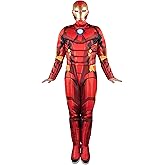 MARVEL Adult Iron Man Costume - Padded Jumpsuit and 3D Plastic Mask