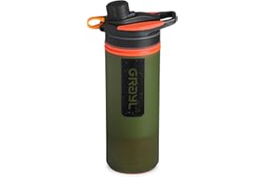 GRAYL GeoPress 24 oz Water Purifier Bottle - Filter for Hiking, Camping, Survival, Travel (Oasis Green)
