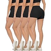 CHRLEISURE High Waisted Spandex Biker Shorts, Workout Booty Soft Yoga Shorts for Women