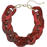 Bocar Statement Chunky Acrylic Cuban Choker Necklace Fashion Bib Collar Chain Necklace for Women(NK-10666)