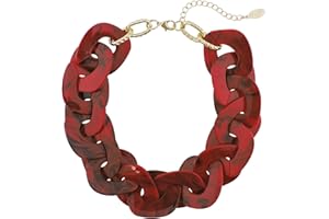 Bocar Statement Chunky Acrylic Cuban Choker Necklace Fashion Bib Collar Chain Necklace for Women(NK-10666)