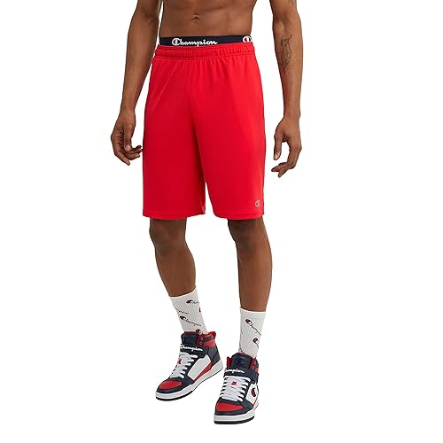 Champion Mens Sport Shorts, Moisture Wicking, Athletic For Men, Gym (Reg. Big & Tall) Running-shorts, Team Red Scarlet C Logo, X-Large US