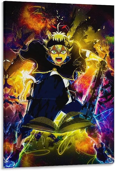 Amazon ブラッククローバーアスタアニメアートポスター寝室の装飾絵画キャンバス絵画家の壁の装飾印刷画像08 12インチ 30cm ウォールステッカー オンライン通販