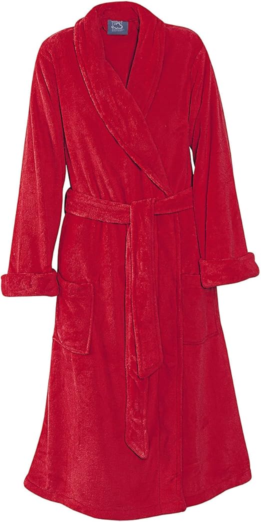 World's Softest Sock Cozy Long Bath Robe Candy Apple Red Large at