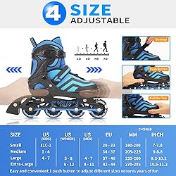JUSUEN Inline Skates for Kids,Adjustable Roller
