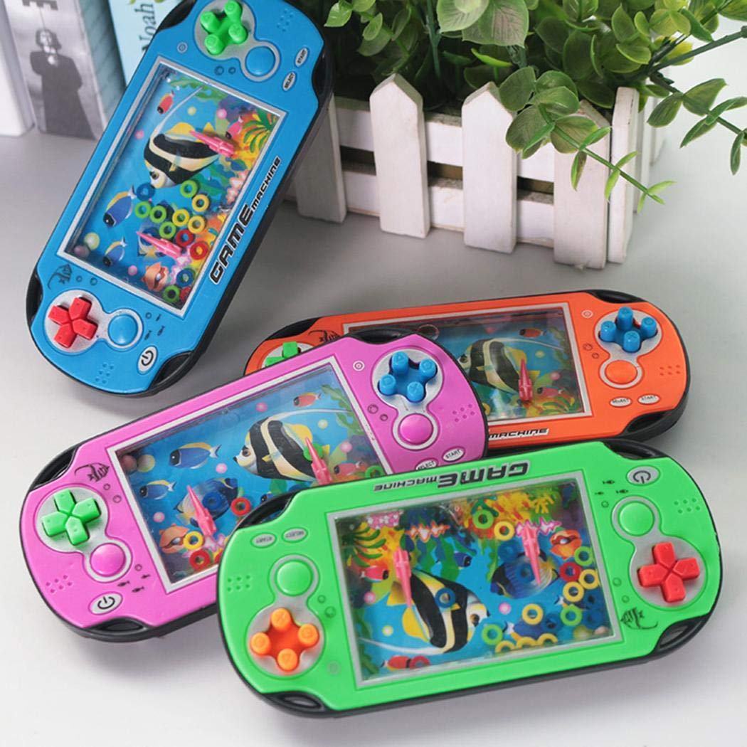 Fanala 1PCS Handheld Fish Water Ring Toss Squeeze Game Machine Educational Toy Handheld Games