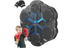 Kids Boxing Machine 3 Modes 3-Speed Music Boxing Machine with LED Lights Wall-Mounted Punching Trainer for Home Exercise 13.4