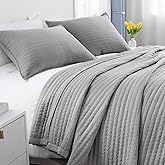 DAWNDIOR Max Oversized California King Quilt Set – 112"x106"Soft Washed Lightweight Bedspread,Multi-Lock Quilting,Minimalist Nordic Bedding, Spring & Summer Quilt Set (1 Quilt + 2 Pillow Shams), Grey