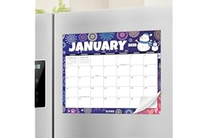 SUNEE Fridge Calendar 2026-2027 from October 2025 to June 2027, Magnetic Calendar for Refrigerator 13.5"x11.5" with Magnet Monthly for Family or Kitchen, Seasonal