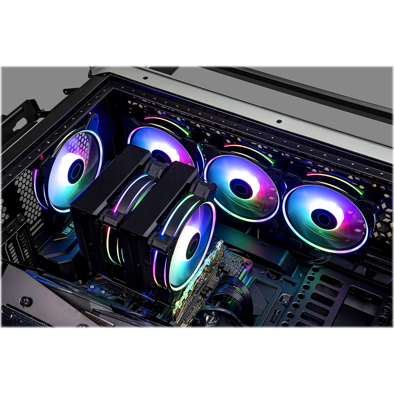 Cooler Master MF120 Halo² Case|Liquid Cooler|Air Cooler Fan, 120mm Fan, Dual-Loop aRGB Rings, Dynamic PWM 2,050 RPM, Air Balance Blades, aRGB Lighting, Hybrid Frame
