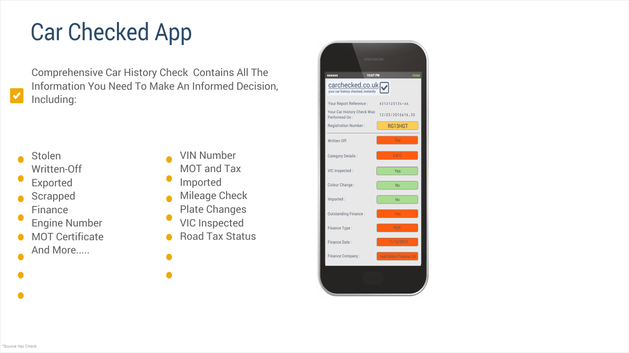 Rac Hpi Check 7 Day Free Insurance Car Checked - Comprehensive Car History HPI Check:Amazon.com:Appstore