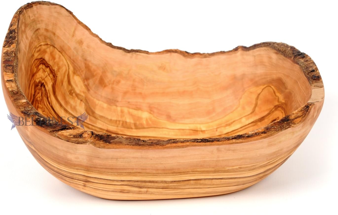 Handcarved Fruit Bowl, Kitchen 9" Rustic Oval Fruit Bowl Handmade