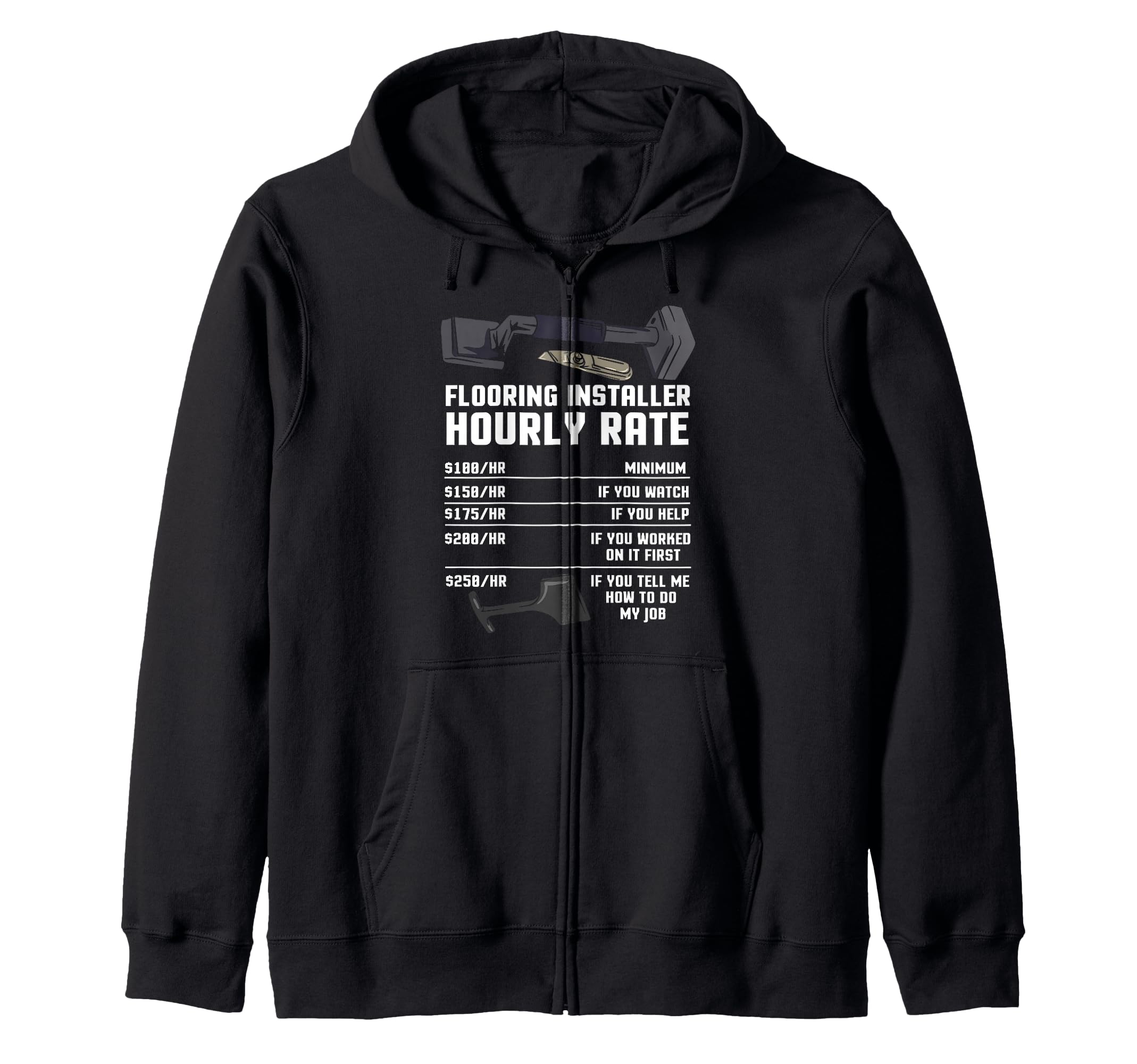 Flooring Installer Contractor Rate - Floor Installation Zip Hoodie