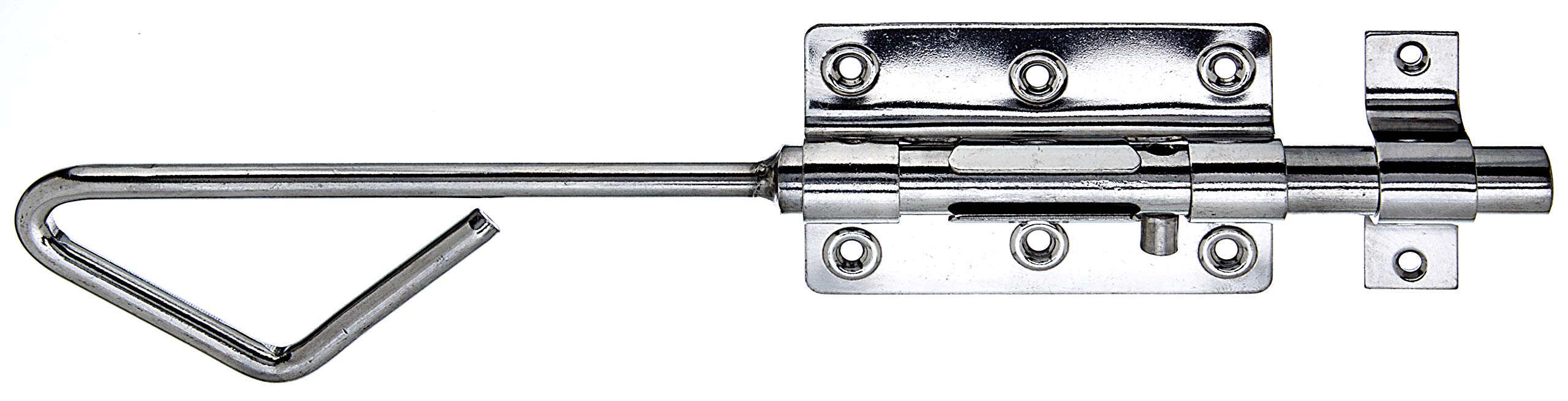 Gah-Alberts 327057 Push-Through Bolt Latch Guide, Stainless Steel, with Fixed Loop, Bolt Diameter 16 mm, Bolt Length 320 mm