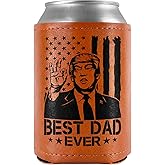 Funny Gifts for Dad, Men, Husband, Granpa - Leather Can Cooler Sleeves Holder 12Oz - Cool Dad Birthday Gifts, Men Birthday Gifts Ideas, Dad Gifts from Daughter Son