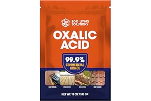 ECO LIVING SOLUTIONS Oxalic Acid 99.9% Deck Stain Remover & Wood Stain Remover | Metal Cleaning & Rust Stain Removal - 12 Oz