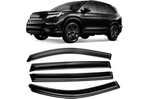 Arokzn 94557 Tape-On Window Visors Rain Guards Deflector Designed for 2016-2022 Honda Pilot（4pcs）