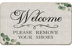 Welcome Door Mat Doormat,Please Remove Your Shoes Doormat,Take Your Shoes Off Door Mat,Welcome Mat for Entrance Indoor Outdoo