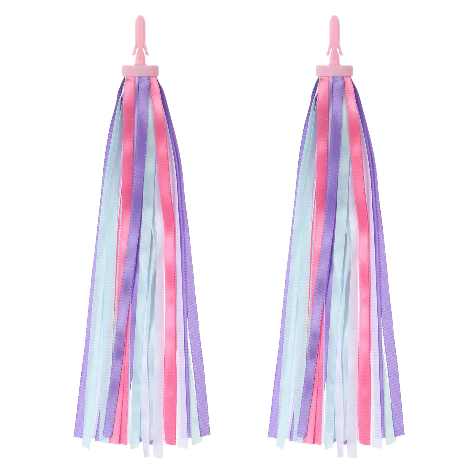 PATIKIL Bike Streamers, Colorful Scooter Handlebar Tassels Grips Ribbon Accessories Decorations Bicycles Tricycle Handles, Purple Pink
