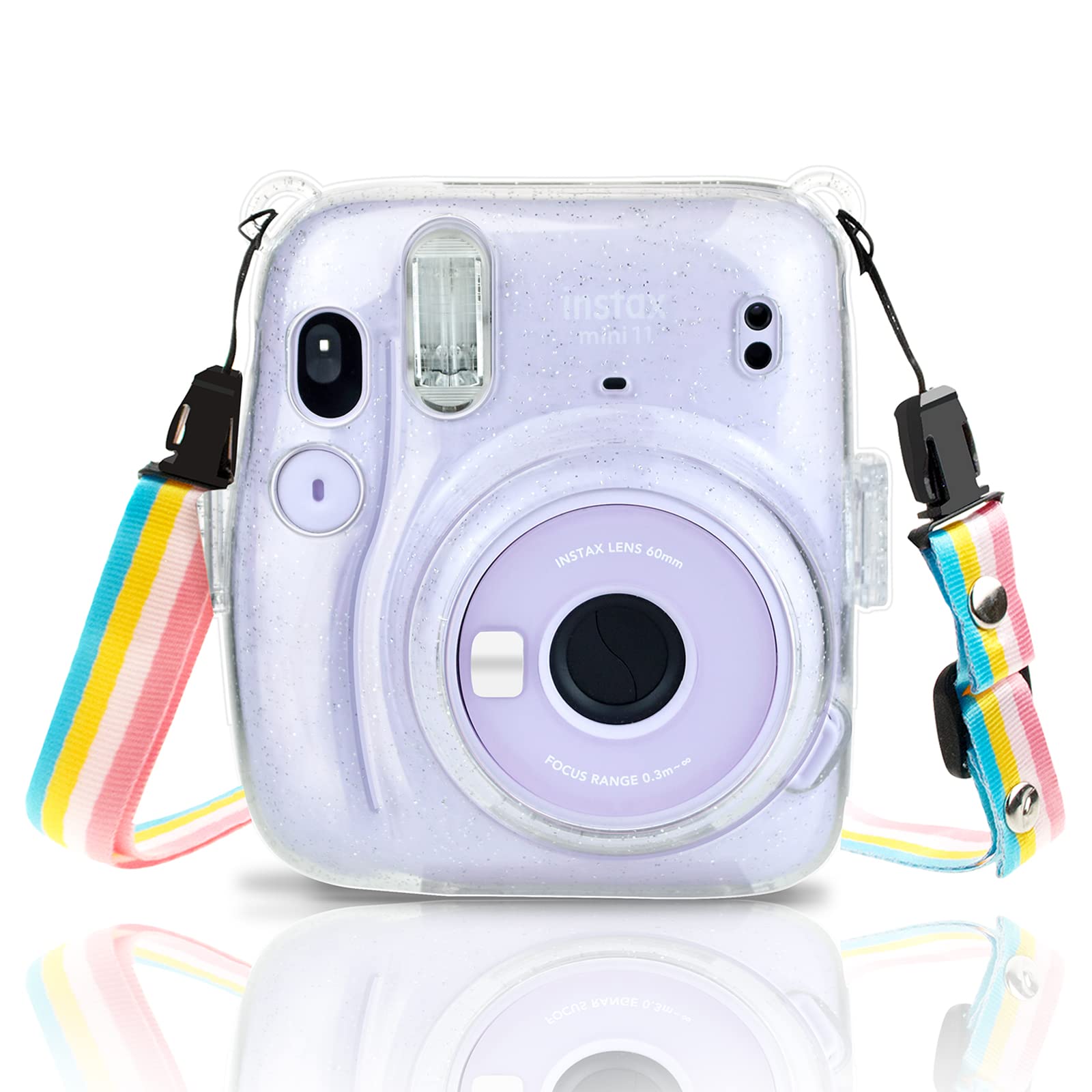 MUZIRI KINOKOO Transparent Case for Fuji Instax mini 11, Protective Case Hard Case Bag for Fujifilm Instax mini 11 Instant Camera Anti-Scratch Case-Shinning Transparent