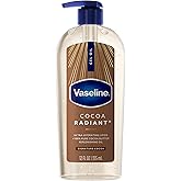 Vaseline Cocoa Radiant Body Gel Oil for Glowing Skin with Cocoa Butter 12oz | Body moisturizer for dry skin, with 100% Pure Cocoa Butter for a healthy glow in a convenient pump bottle, Intensive Care