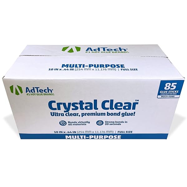 ADTECH HOT GLUE STICKS 10″ FULL SIZE, CLEAR, 85 STICKS