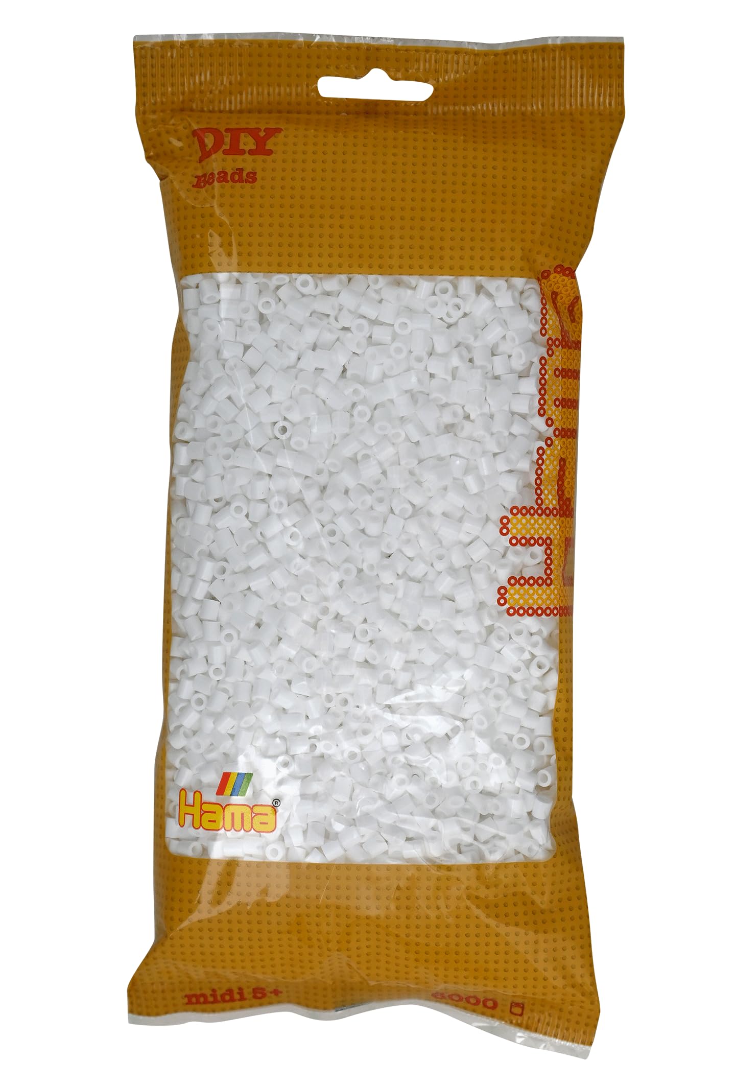Hama White Midi Beads, 6000 pieces