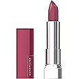 Maybelline Color Sensational Lipstick, Lip Makeup, Cream Finish, Hydrating Lipstick, Nude, Pink, Red, Plum Lip Color, Rose Embrace, 0.15 oz; (Packaging May Vary)
