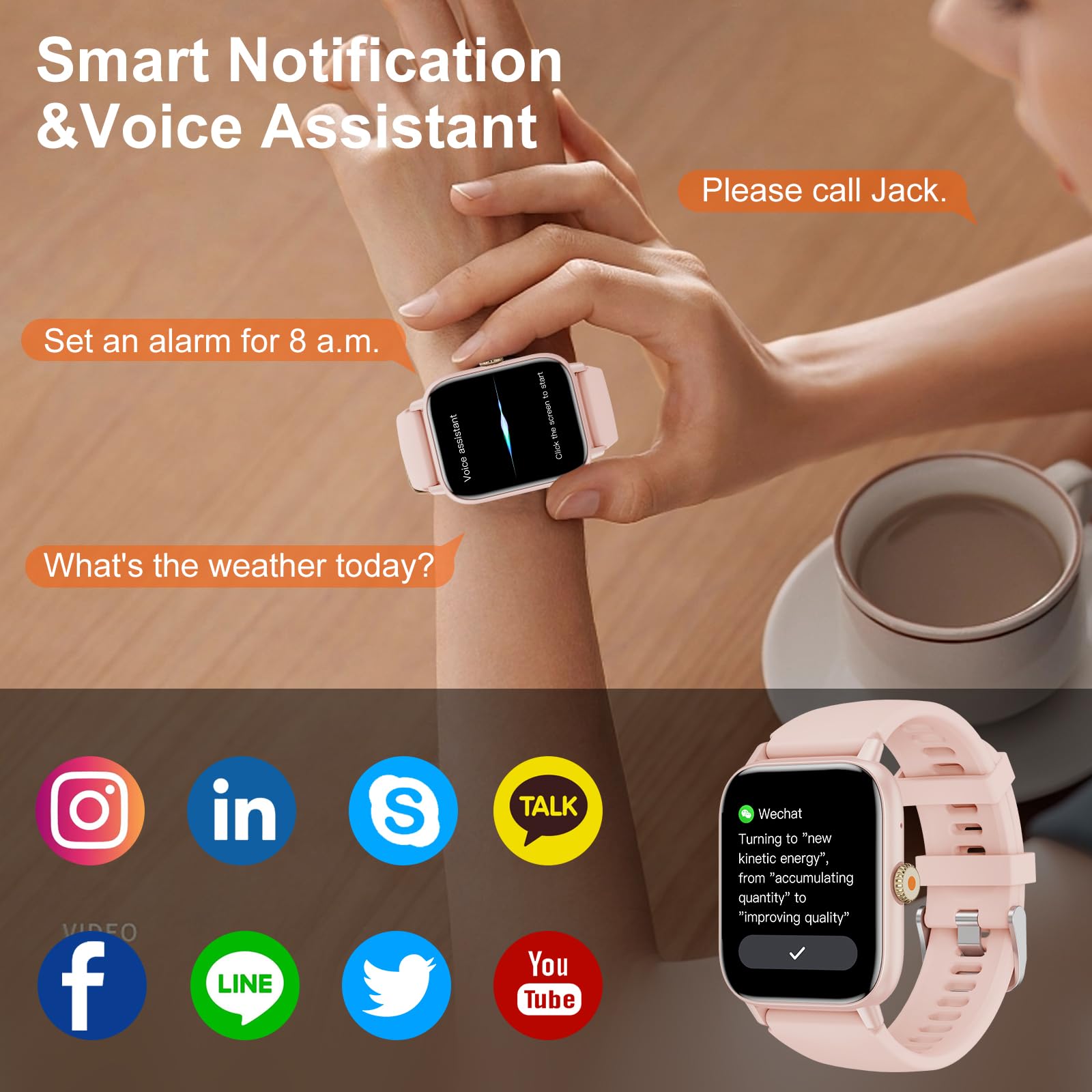 Smart Watch for Men Women with Bluetooth Call, Activity Fitness Tracker Heart Rate Sleep Monitor Pedometer,1.85